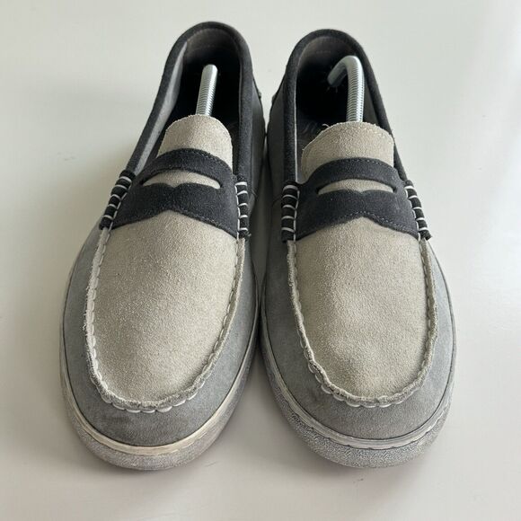 Cole Haan Grand OS Mens Pinch Weekender Penny Loafer Shoes Gray Blue Suede 12M - Picture 8 of 15